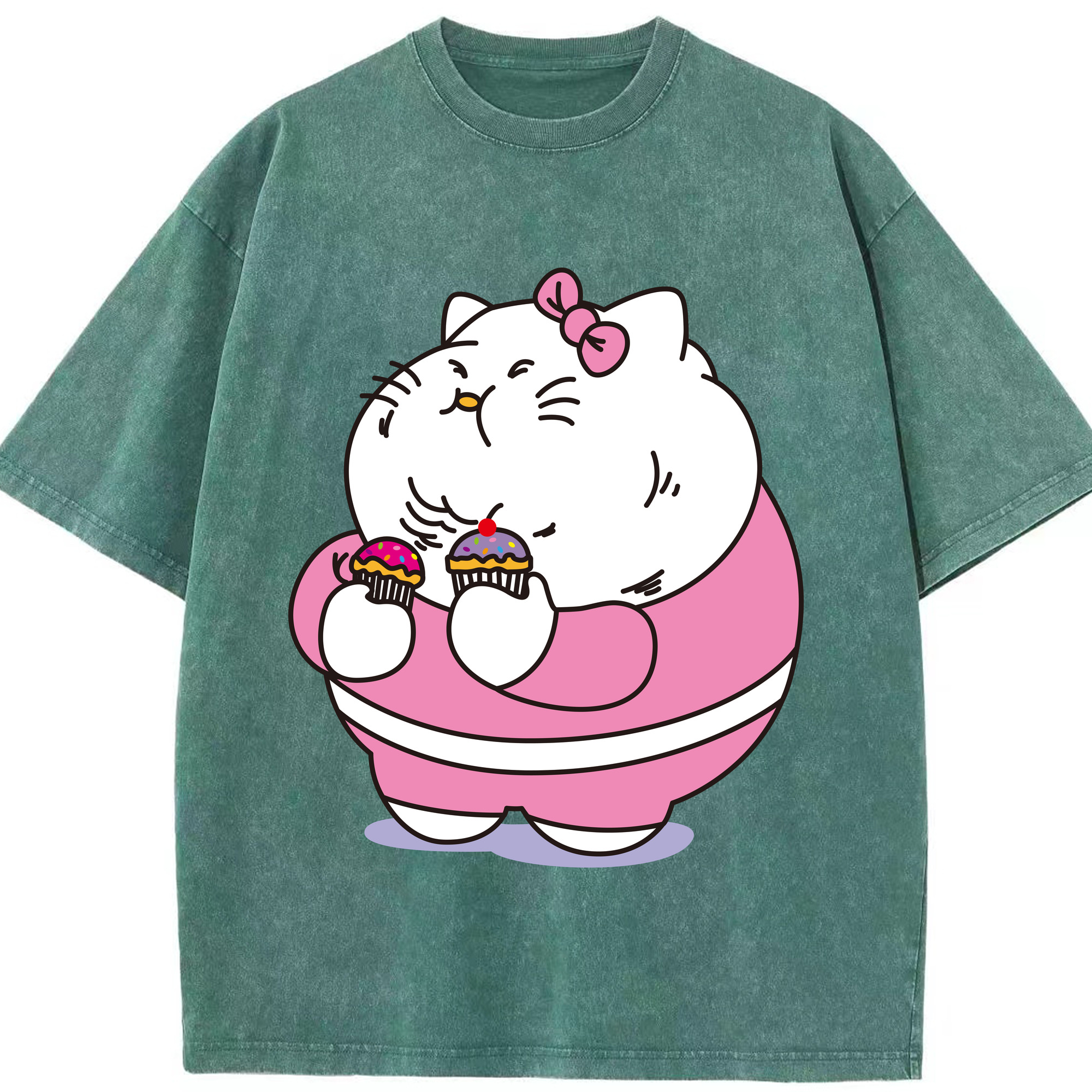 （画像用） Hello Kitty ハローキティ 綿100% ヴィンテージ風 半袖Tシャツ（フロントプリント）
